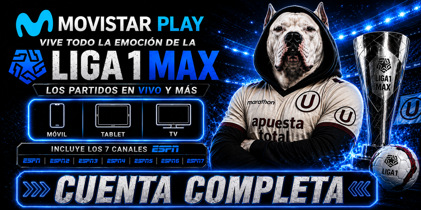 MOVISTAR PLAY +  LIGA 1 MAX CUENTA COMPLETA